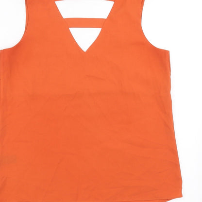 TU Womens Orange   Basic Blouse Size 8