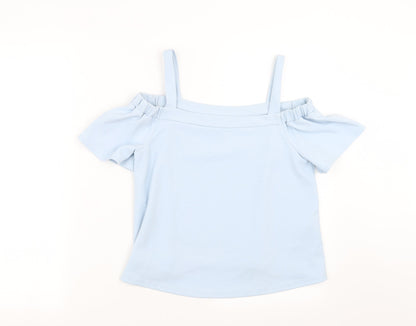 New Look Girls Blue   Basic Blouse Size 12-13 Years  - cold Shoulder
