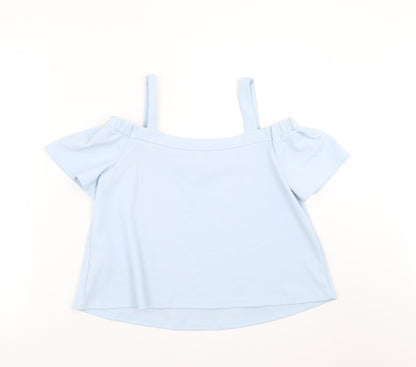 New Look Girls Blue   Basic Blouse Size 12-13 Years  - cold Shoulder