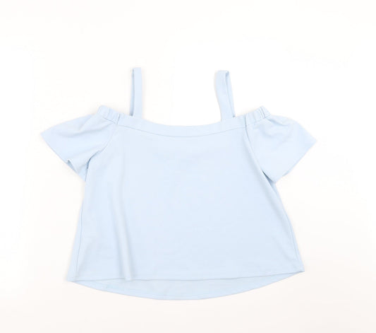 New Look Girls Blue   Basic Blouse Size 12-13 Years  - cold Shoulder