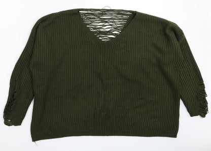 Izabel Womens Green  Knit Pullover Jumper Size 10  - Oversized