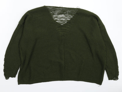 Izabel Womens Green  Knit Pullover Jumper Size 10  - Oversized