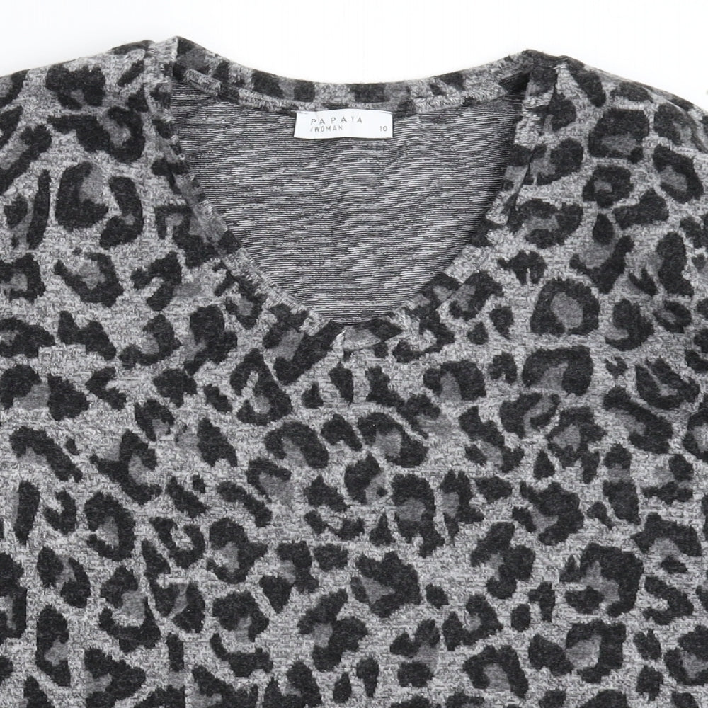 Womens UK Size 10 Papaya Grey Pullover Jumper