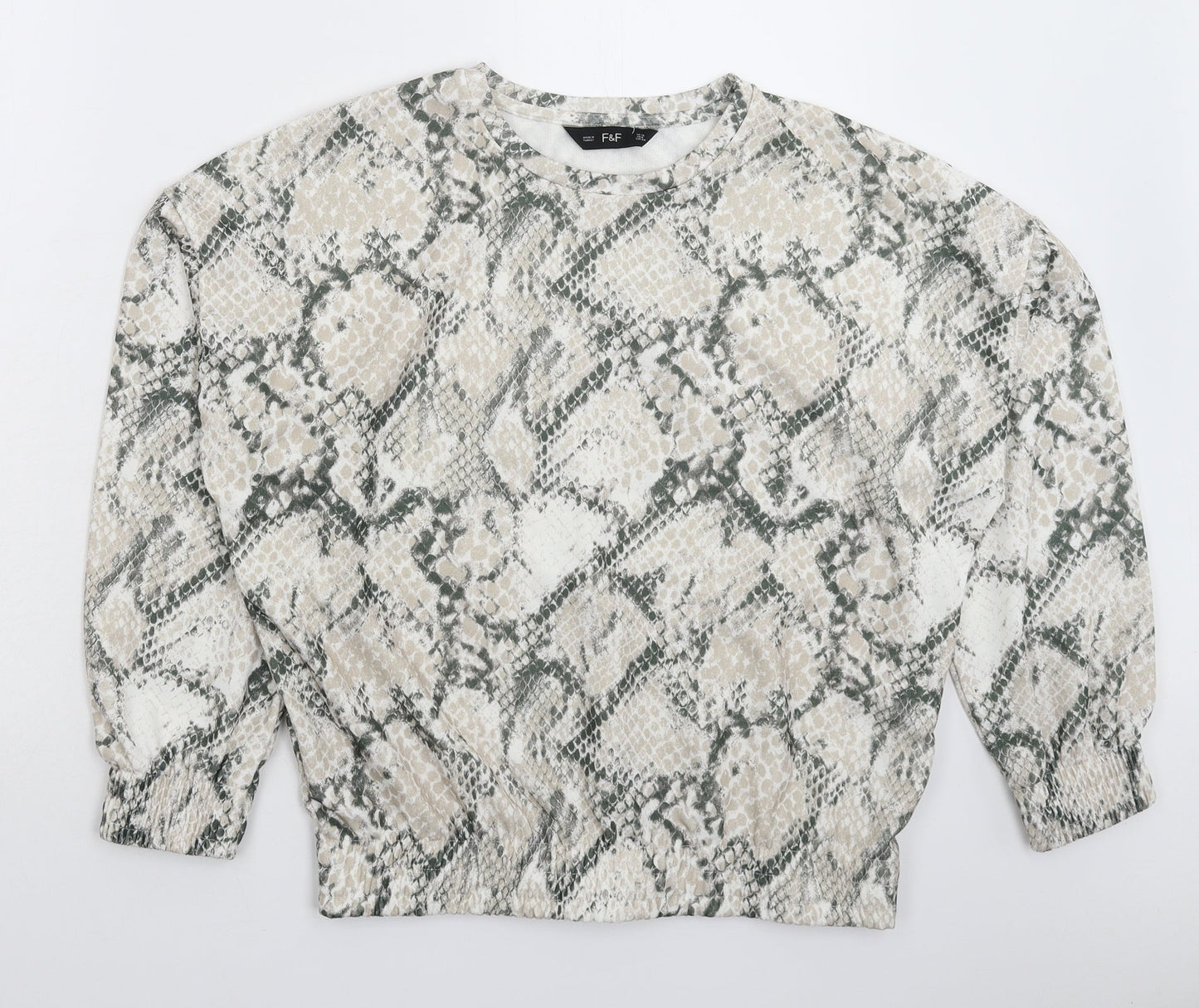 F&F Womens Multicoloured Animal Print  Pullover Sweatshirt Size 12  - Oversized