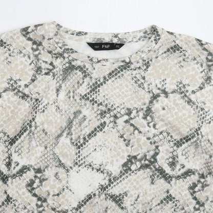 F&F Womens Multicoloured Animal Print  Pullover Sweatshirt Size 12  - Oversized