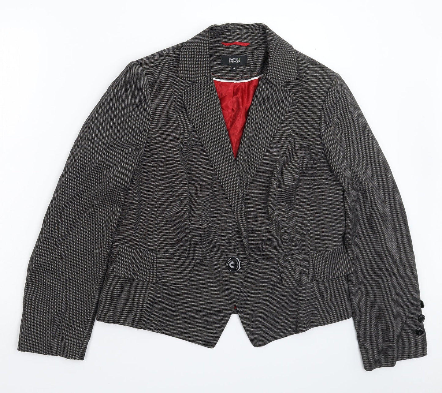 Womens UK Size 16 Marks and Spencer Regular Grey Suit Jacket