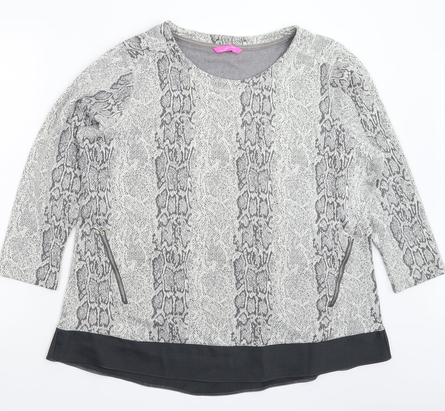 Active Womens Grey Animal Print  Pullover Jumper Size 2XL