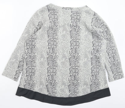 Active Womens Grey Animal Print  Pullover Jumper Size 2XL