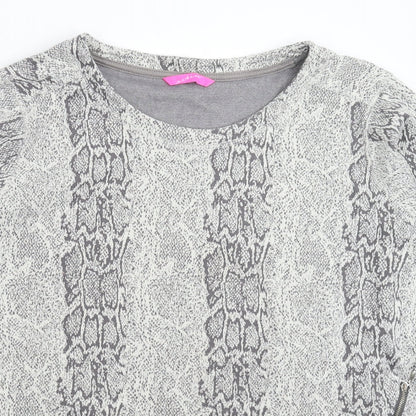 Active Womens Grey Animal Print  Pullover Jumper Size 2XL