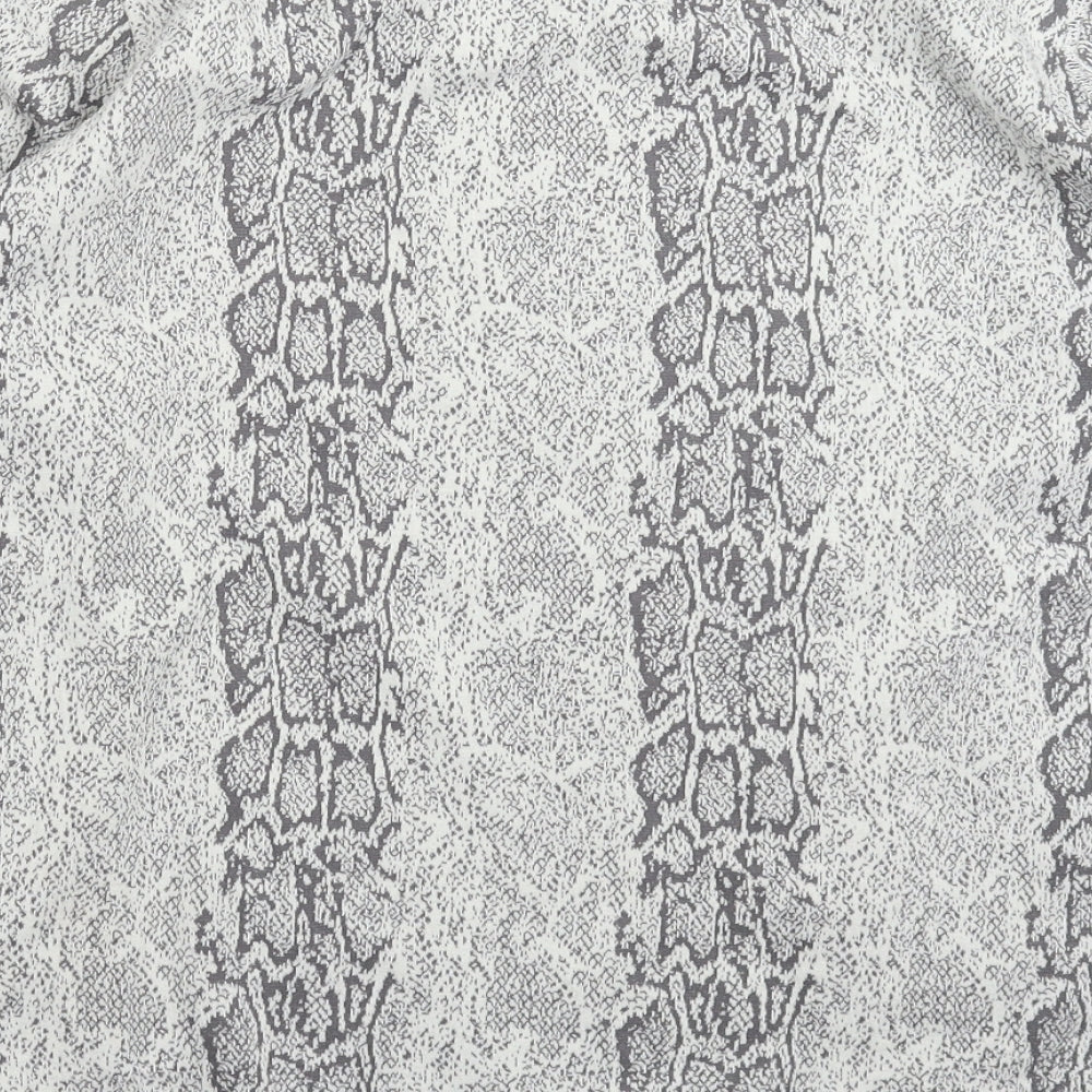 Active Womens Grey Animal Print  Pullover Jumper Size 2XL