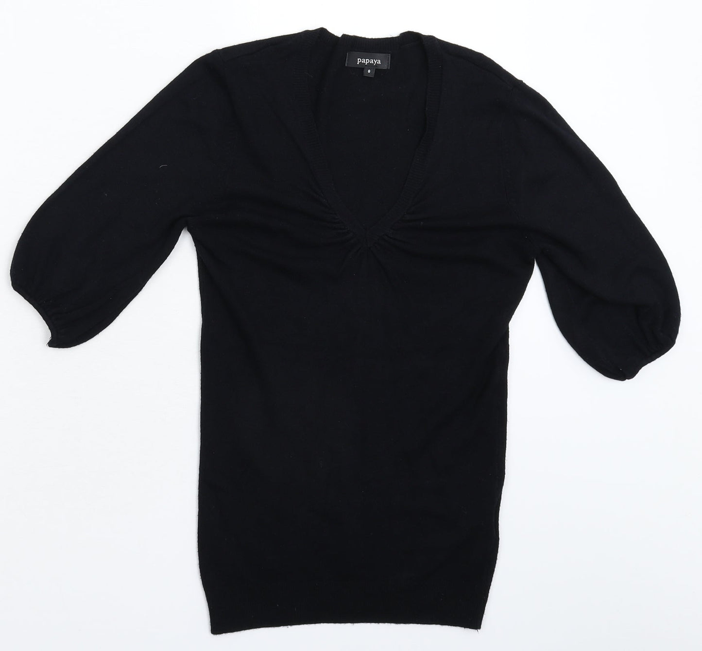 Womens UK Size 8 Papaya Black Pullover Jumper