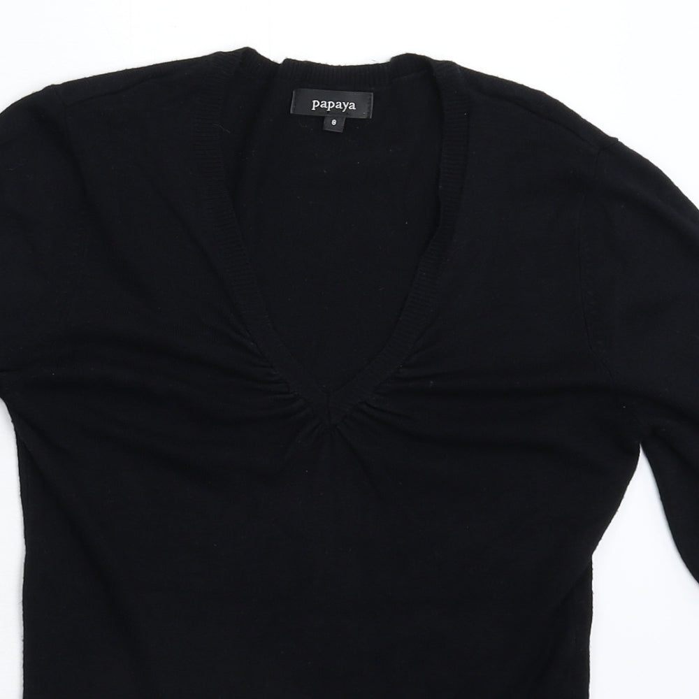 Womens UK Size 8 Papaya Black Pullover Jumper