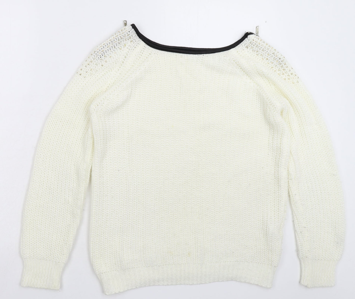 Womens UK Size 12 Preworn White Pullover Jumper