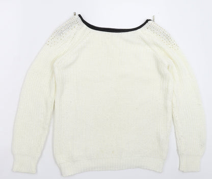 Womens UK Size 12 Preworn White Pullover Jumper