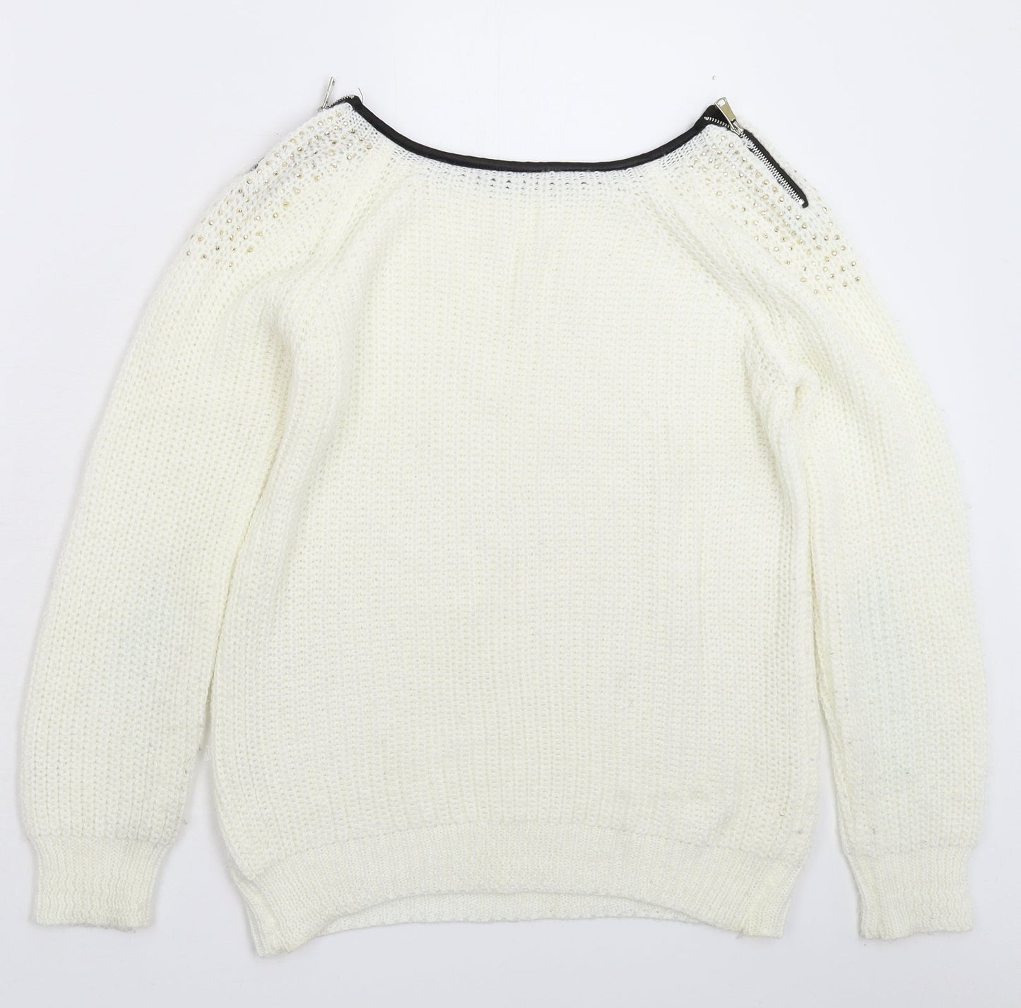 Womens UK Size 12 Preworn White Pullover Jumper