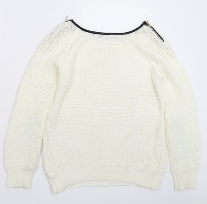 Womens UK Size 12 Preworn White Pullover Jumper