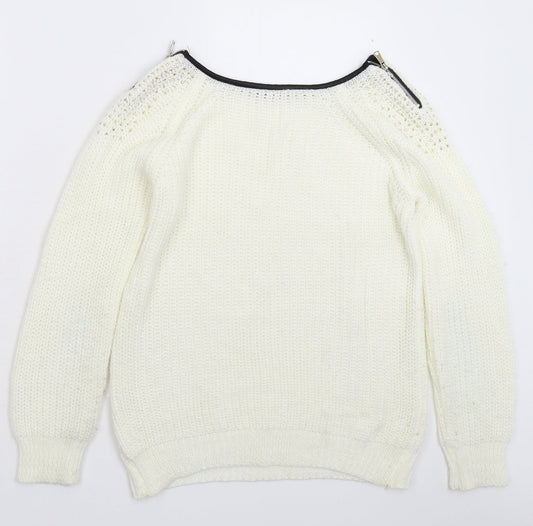 Womens UK Size 12 Preworn White Pullover Jumper