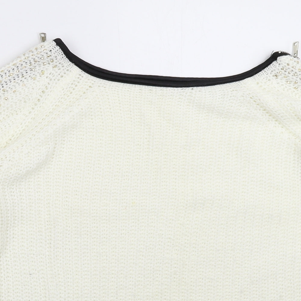 Womens UK Size 12 Preworn White Pullover Jumper