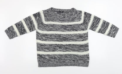 F&F  Womens Ivory Striped  Pullover Jumper Size 14