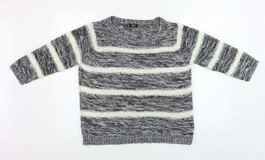 F&F  Womens Ivory Striped  Pullover Jumper Size 14