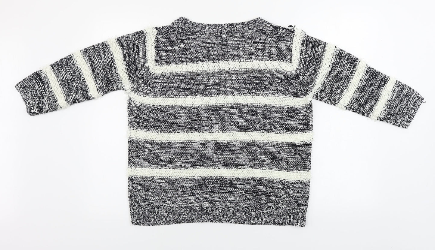 F&F  Womens Ivory Striped  Pullover Jumper Size 14