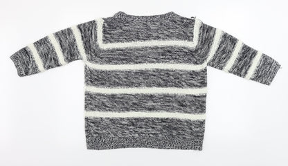 F&F  Womens Ivory Striped  Pullover Jumper Size 14