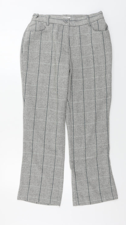 Cotton Traders  Womens Grey Check  Trousers  Size 12 L28 in