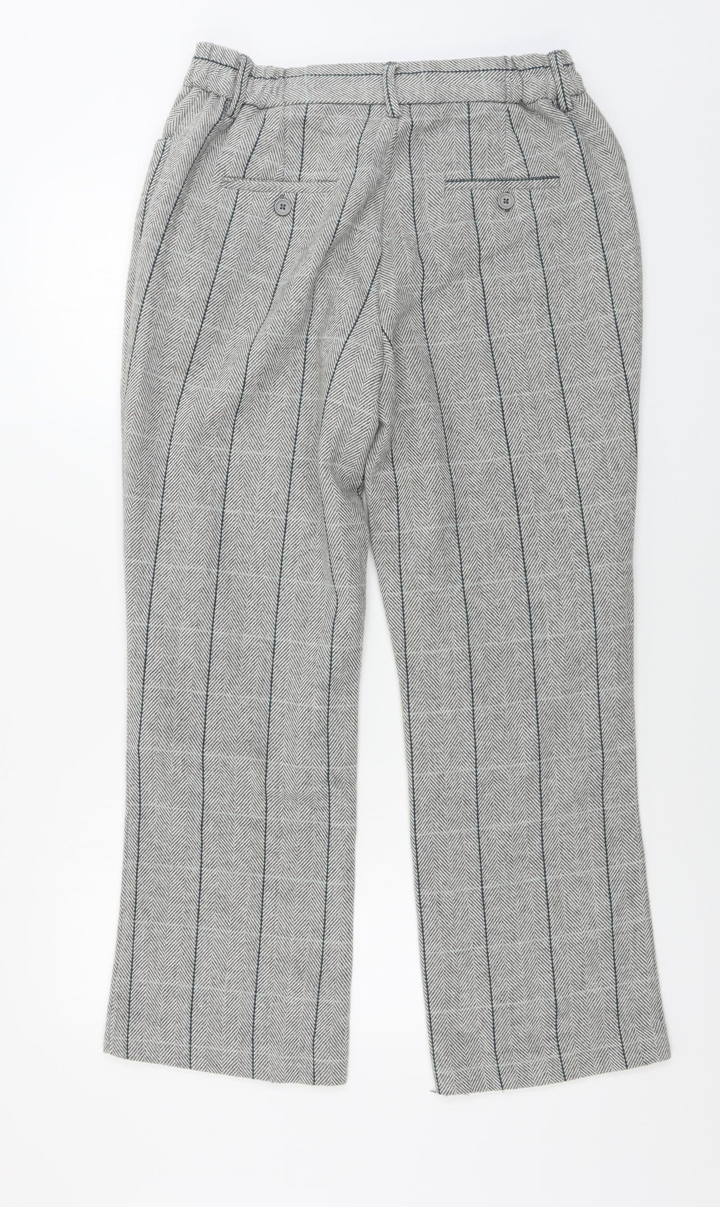 Cotton Traders  Womens Grey Check  Trousers  Size 12 L28 in