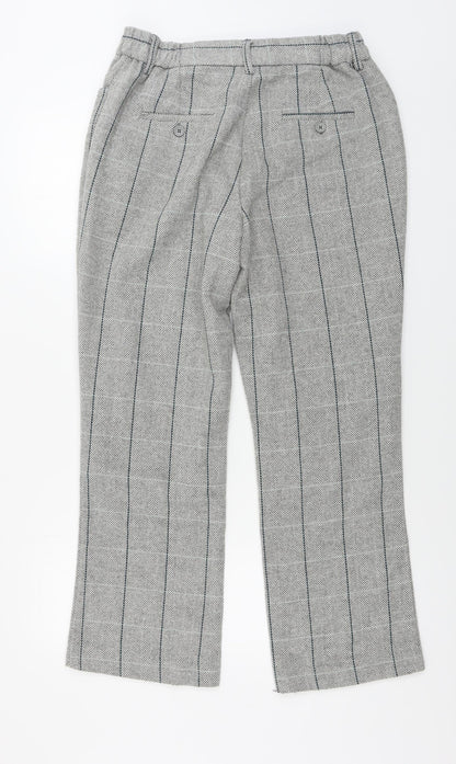 Cotton Traders  Womens Grey Check  Trousers  Size 12 L28 in