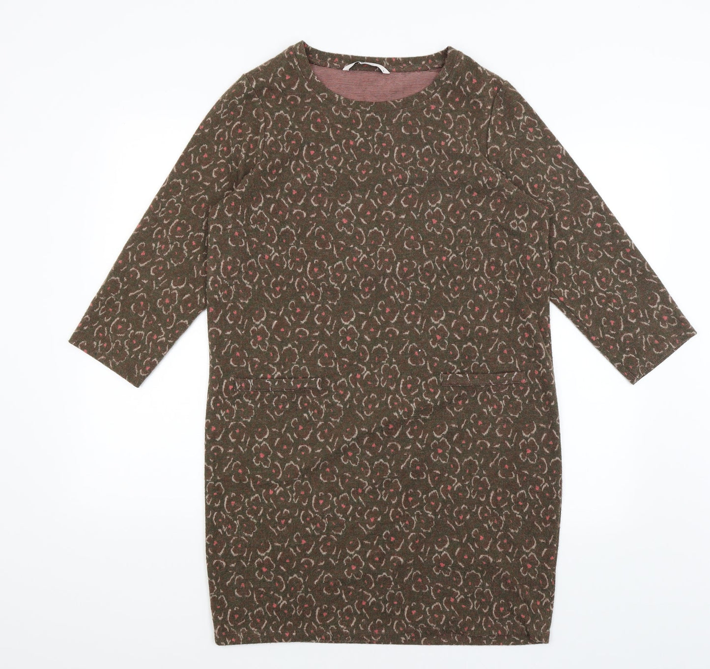 TU Womens Brown Floral  Pullover Jumper Size 12