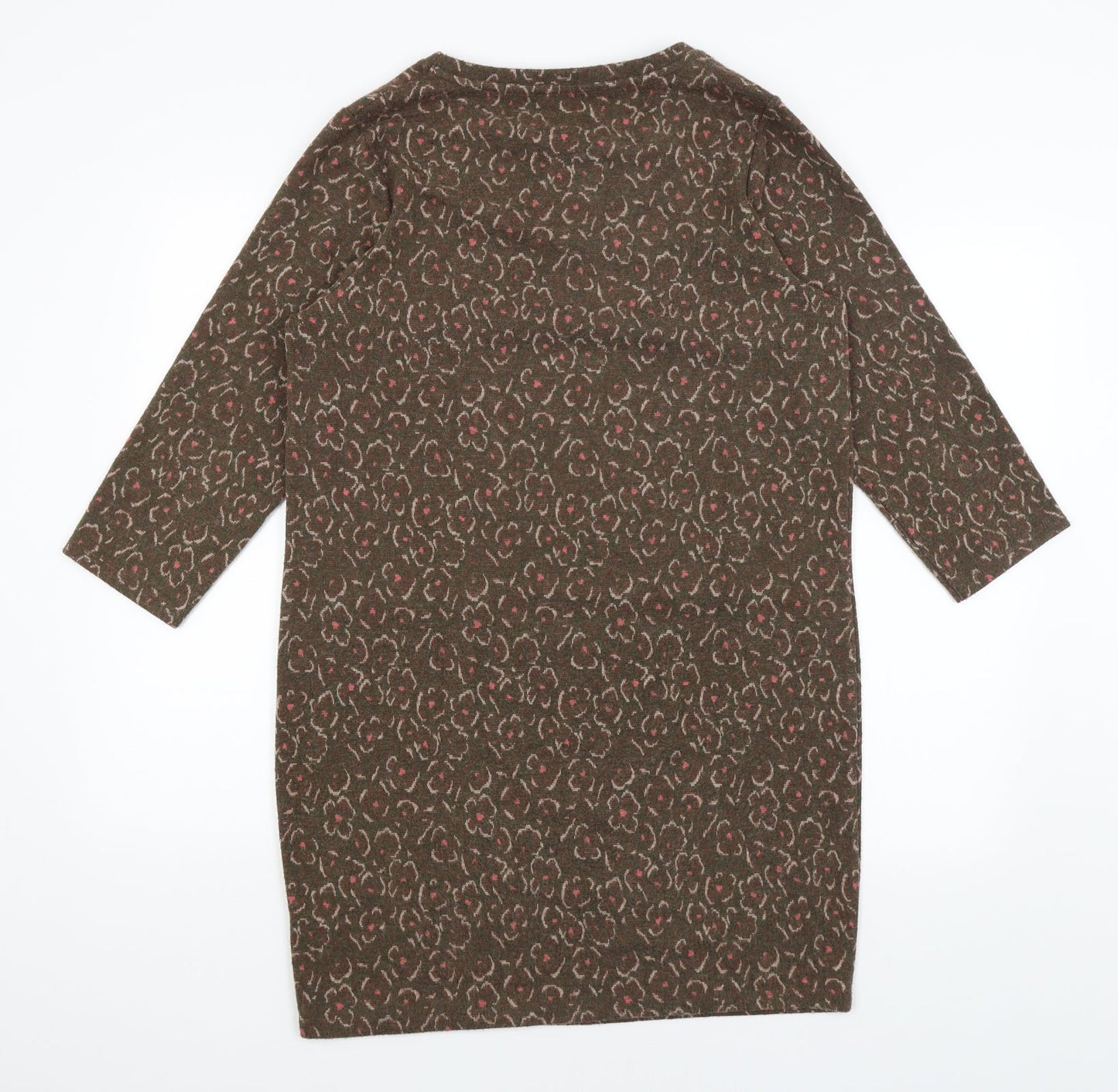 TU Womens Brown Floral  Pullover Jumper Size 12