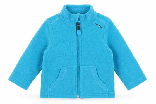 Front view of Quechua Baby Blue Full Zip Jumper, size 6-9, Months