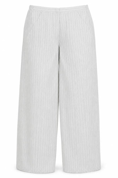 Bonmarché Womens Grey Striped Trousers Size 18 L28 in