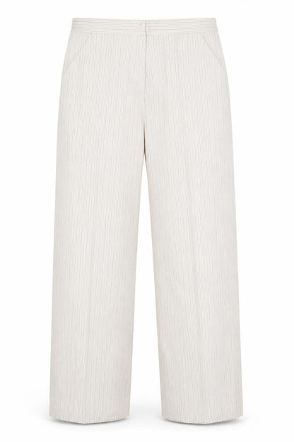 Bonmarché Womens Grey Striped Trousers Size 16 L28 in