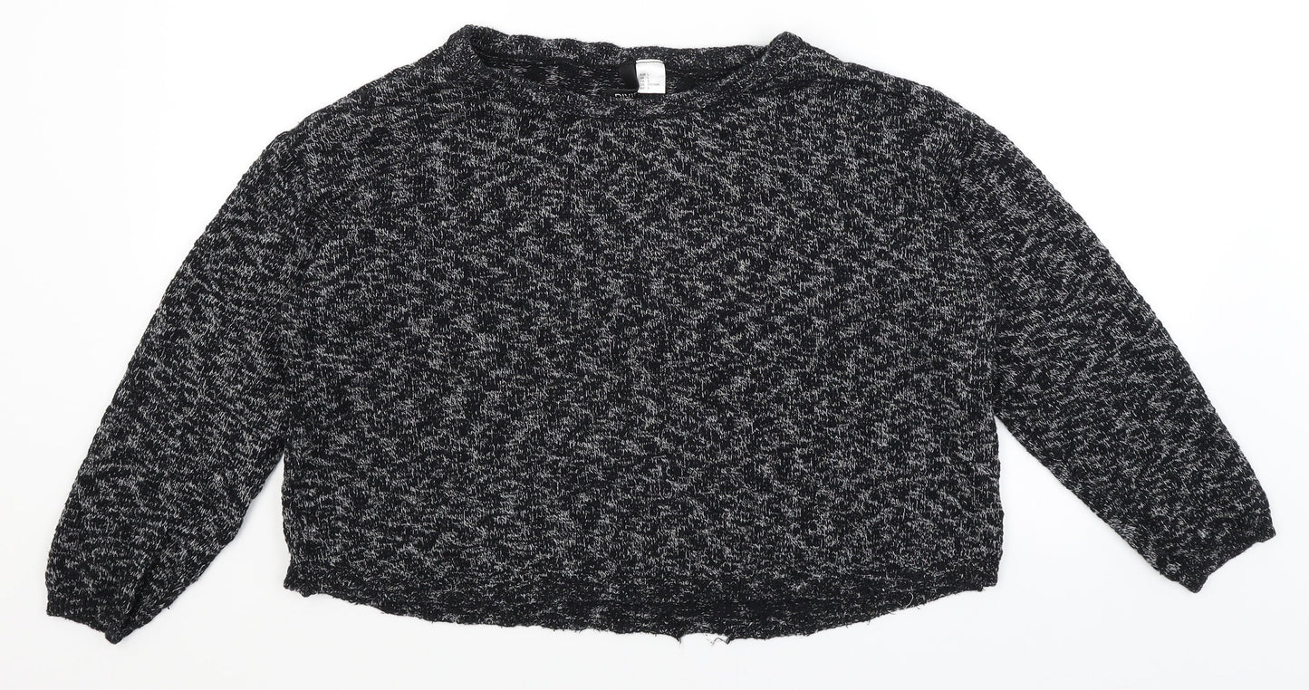 Womens UK Size L Divided Black Pullover Jumper