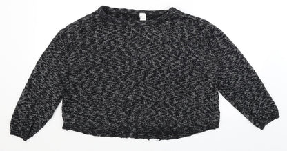 Womens UK Size L Divided Black Pullover Jumper