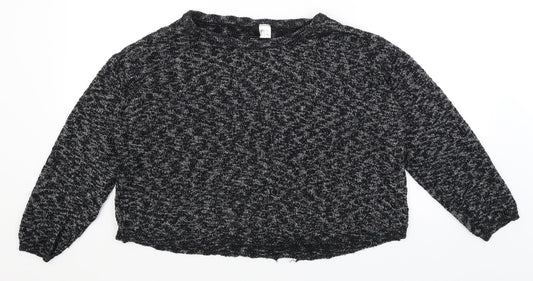 Womens UK Size L Divided Black Pullover Jumper