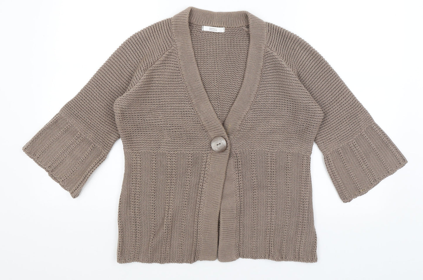 Womens UK Size 14 M&S Brown Cardigan Jumper
