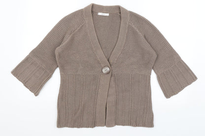 Womens UK Size 14 M&S Brown Cardigan Jumper