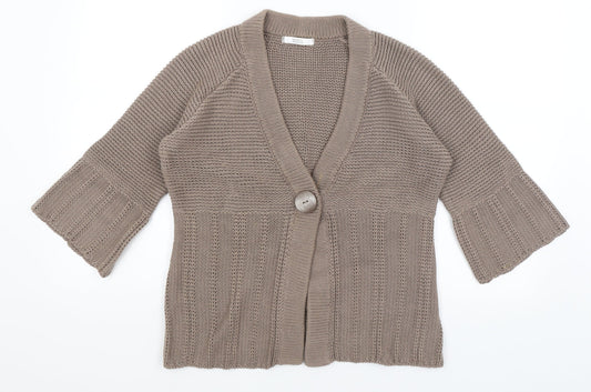 Womens UK Size 14 M&S Brown Cardigan Jumper