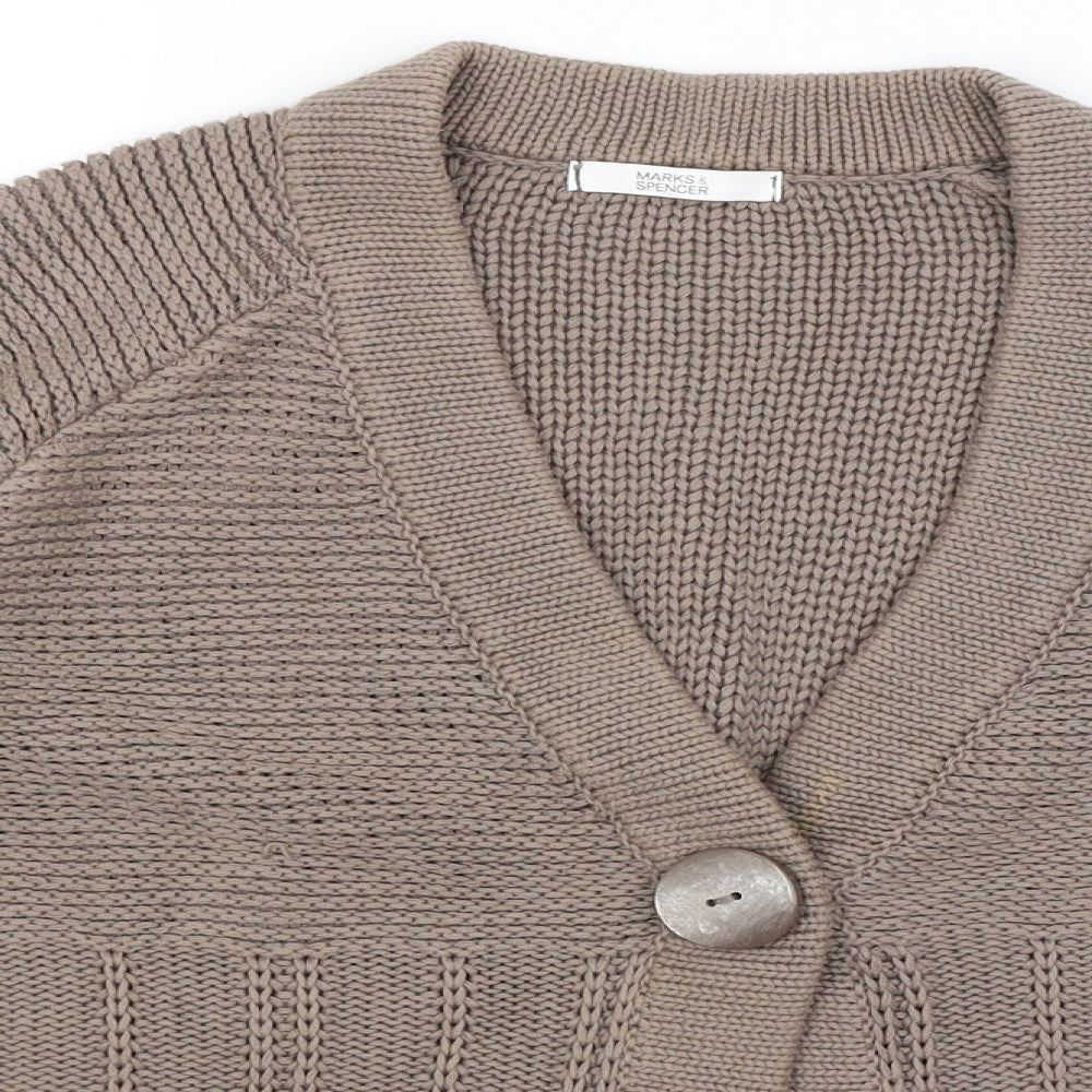 Womens UK Size 14 M&S Brown Cardigan Jumper