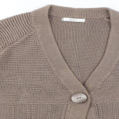 Womens UK Size 14 M&S Brown Cardigan Jumper