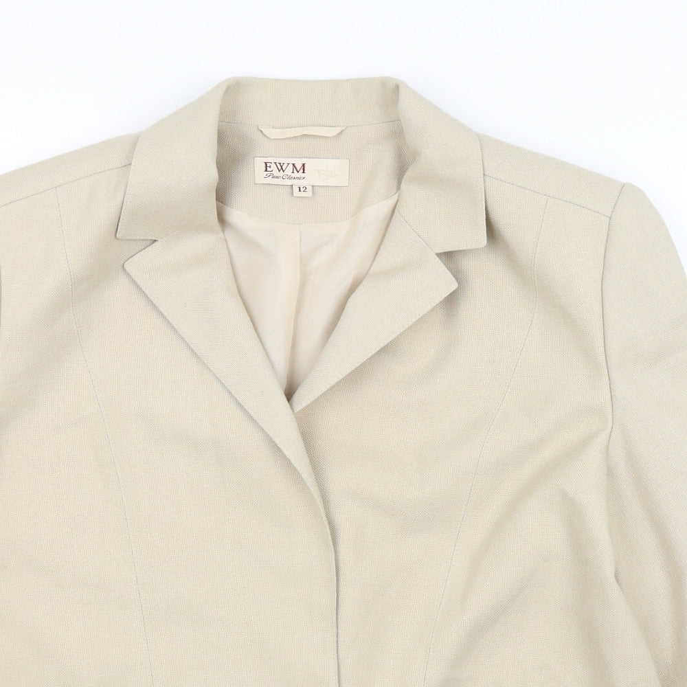 EWM Womens Beige   Jacket Blazer Size 12