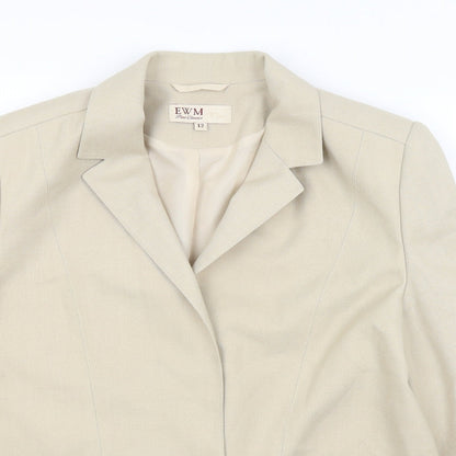 EWM Womens Beige   Jacket Blazer Size 12