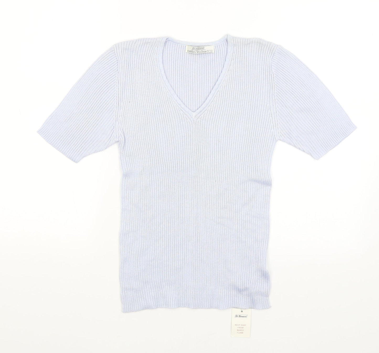 Womens UK Size 12 St Bernard Blue Basic T-Shirt