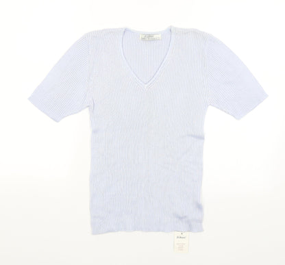 Womens UK Size 12 St Bernard Blue Basic T-Shirt