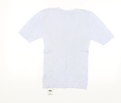 Womens UK Size 12 St Bernard Blue Basic T-Shirt