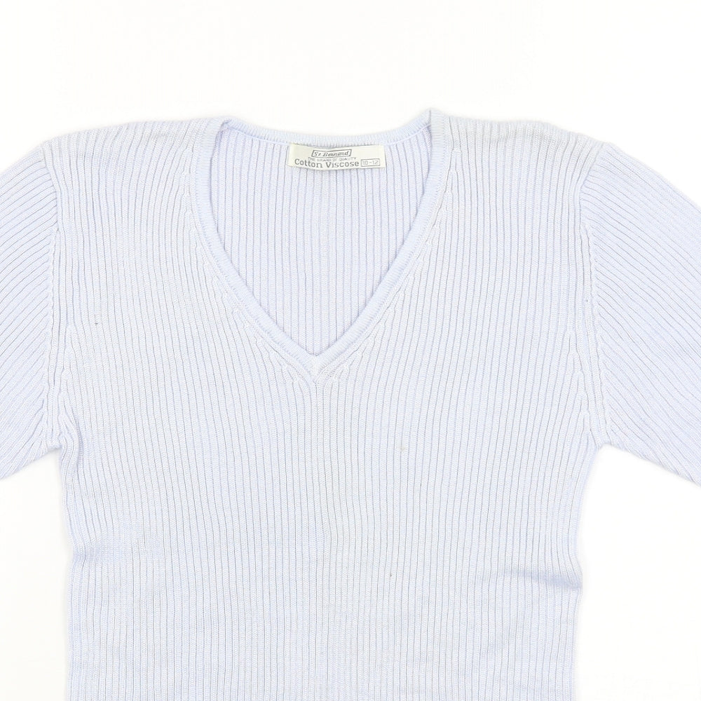 Womens UK Size 12 St Bernard Blue Basic T-Shirt