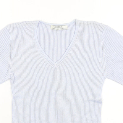Womens UK Size 12 St Bernard Blue Basic T-Shirt