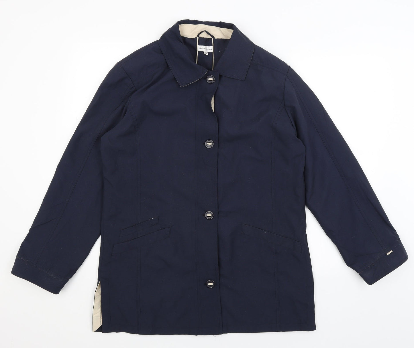 YS Collection Womens Blue   Rain Coat Coat Size 12